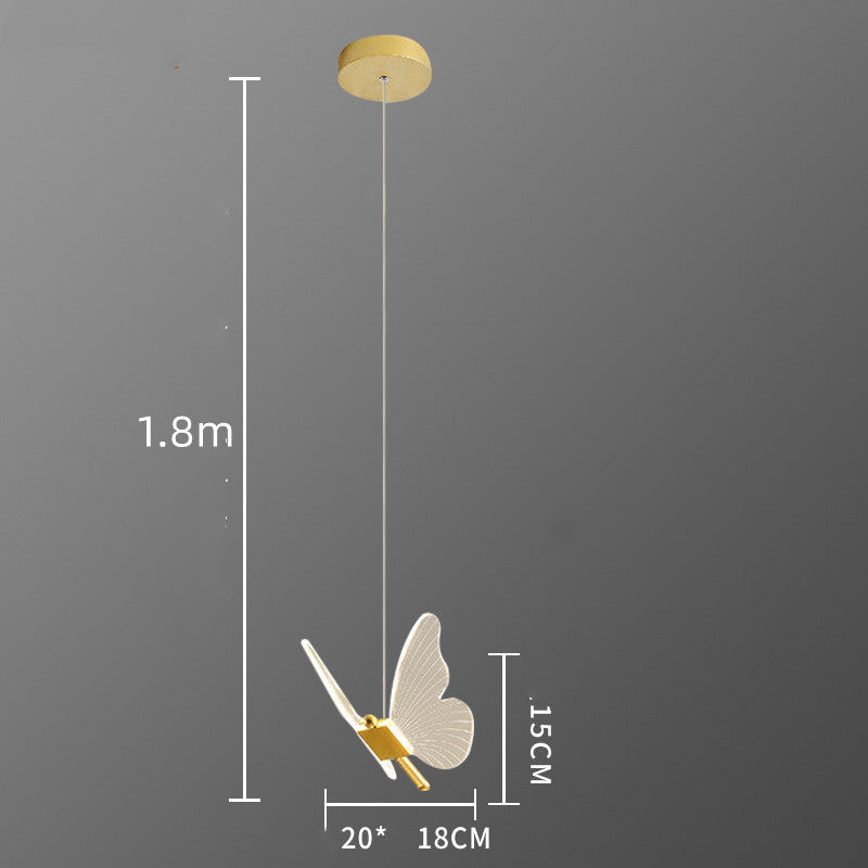 Modern Butterfly Chandelier Lamp – Long Line Minimalist Bedroom Bedside Light