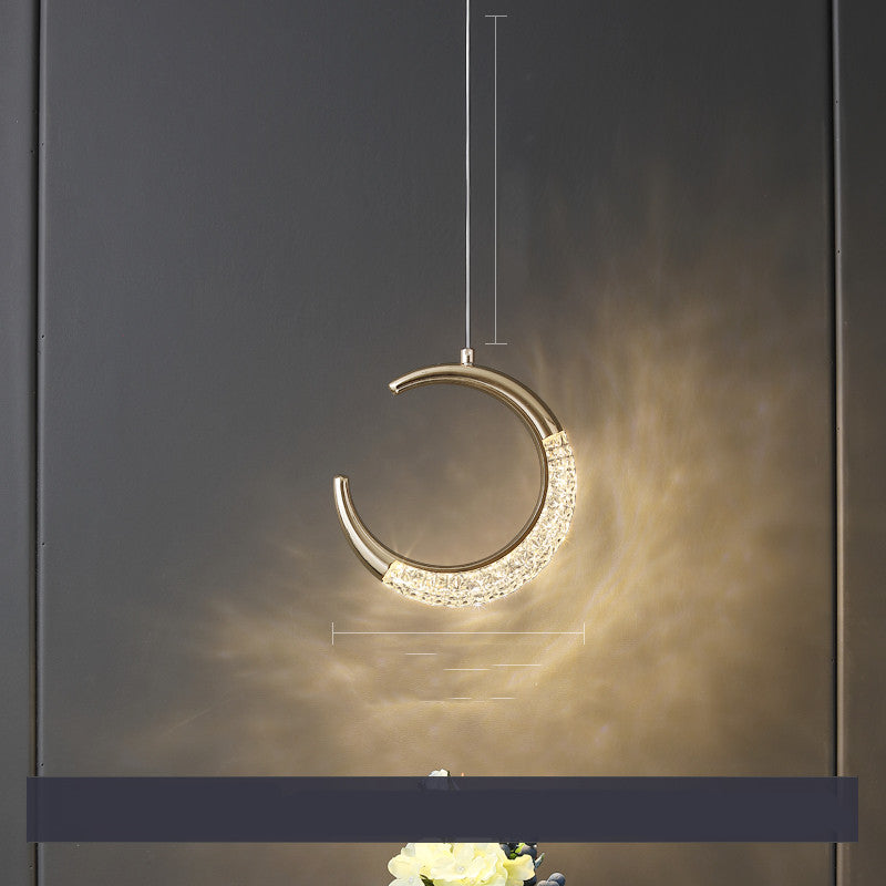 Modern Minimalist Light Luxury Long Line Chandelier Bedroom Bedside Small Pendant Ceiling Light