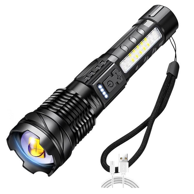 Aluminum Alloy Zoom Flashlight – Telescopic High Power LED Torch