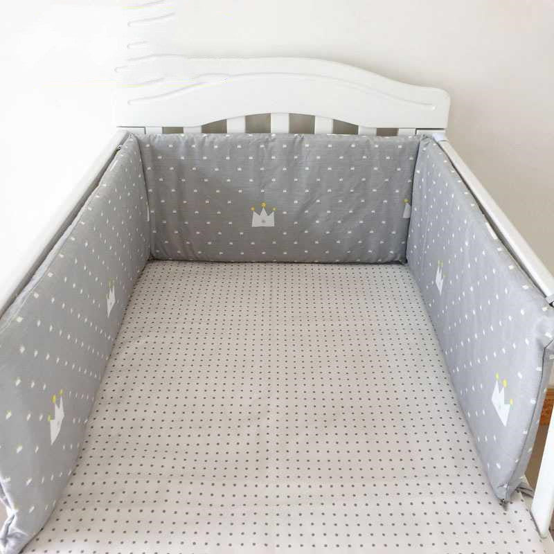 Children’s Baby Bed Set – Pure Cotton Removable & Washable Bedding with Anti-Collision Guardrail & Bed Curtain