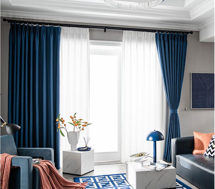 Thick Blackout Sound Absorbing Curtain Full Cloth Soundproof Window Drapes for Bedroom Privacy and Noise Reduction