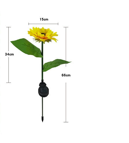 LED Solar Sunflower Garden Lights Decorative Outdoor Solar Lamp Waterproof Landscape Pathway Light
