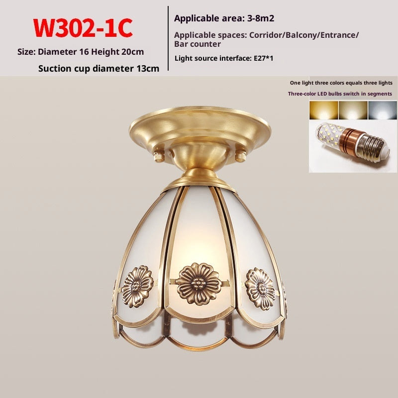 Minimalist Pure Copper Ceiling Lamp Creative Modern Ceiling Light Fixture Living Room Bedroom Decor