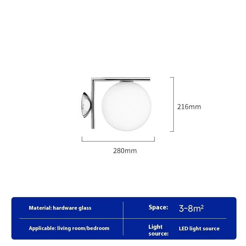 Glass Wall Lamp Bedroom Bedside Light Modern Corridor Wall Sconce Home Decor
