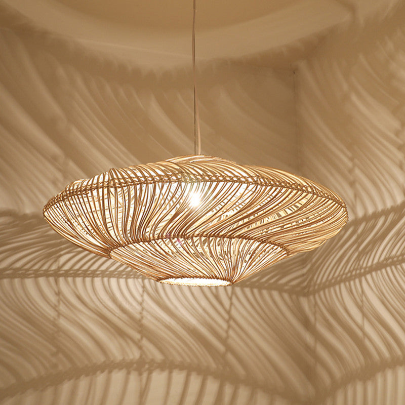 Chinese Zen Rattan Ceiling Lamp – Tea Room Hanging Light