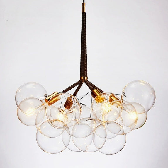Nordic Modern Bubble Glass Pendant Light – Light Luxury Transparent Ball Chandelier