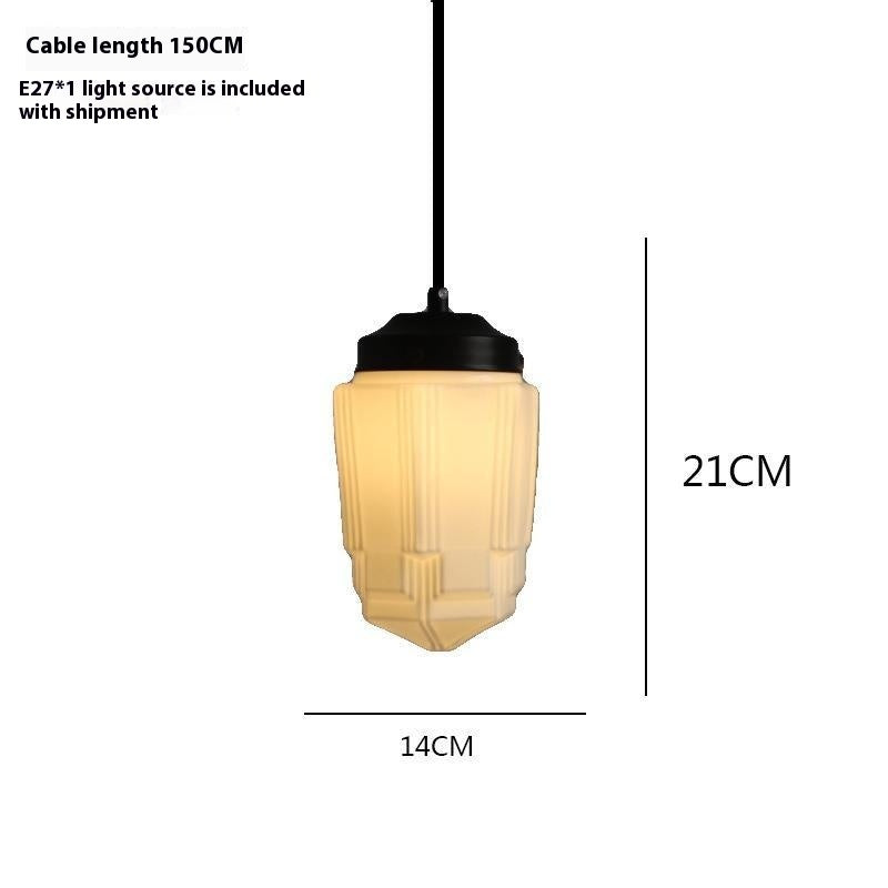 Retro Industrial Single-Head Chandelier – Cream Pendant Light for Living & Dining Room