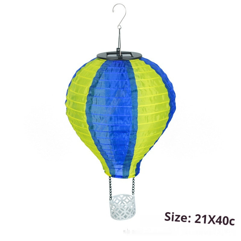 Solar Hot Air Balloon Lantern Lawn Lamp Outdoor Garden Hanging LED Decorative Light