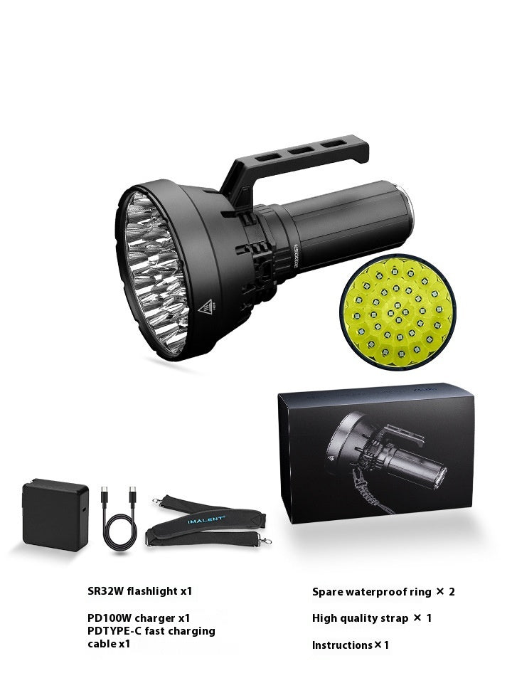 Outdoor Portable Flashlight Long Shot 2KM High Power LED Torch for Patrol Camping and Emergency Use