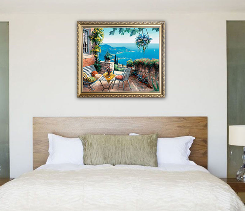 DIY Sea Scenery Diamond Painting Landscape Cross Stitch 5D Full Round Drill Embroidery Wall Decor Kit