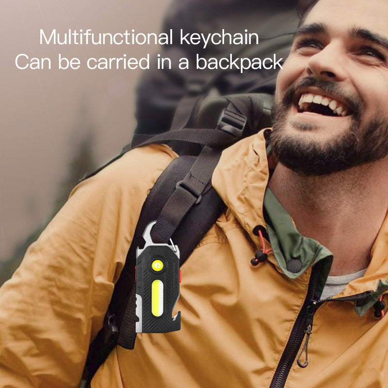 Multifunctional COB Keychain Work Light – Rechargeable High Brightness LED Emergency & Camping Light