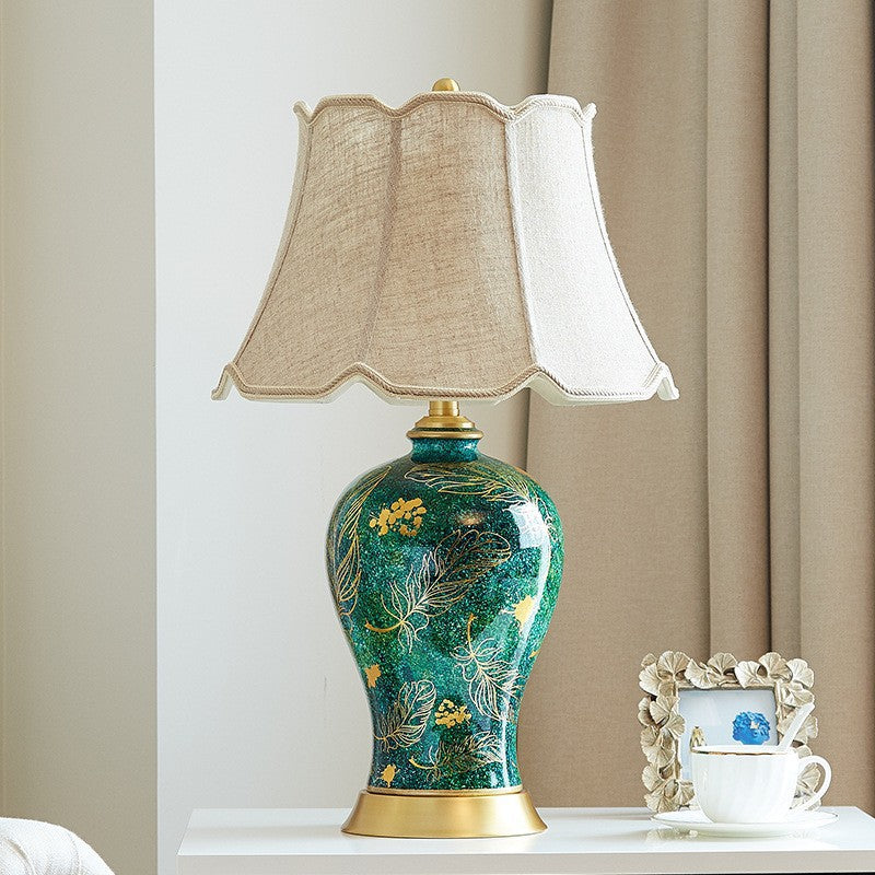Ceramic Table Lamp for Living Room, Bedroom & Bedside Decor