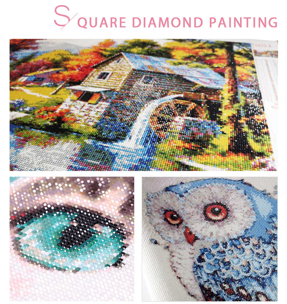 Home Diamond Painting Waterfall Mosaic Cross Stitch DIY Wall Art Kit for Living Room Bedroom Decoration