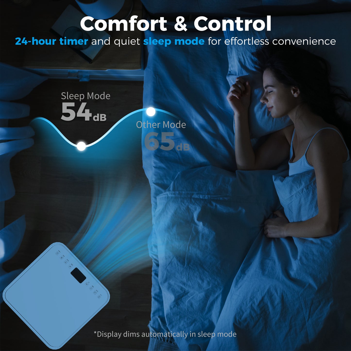 10000 BTU Portable Air Conditioner with Remote Control Cooling & Dehumidifying 24H Timer LED Display White
