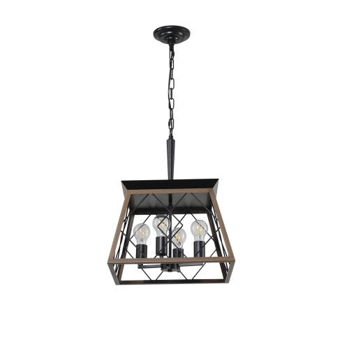 Farmhouse 4-Light Vintage Chandelier – Antique Style Ceiling Lamp (Bulbs Not Included)