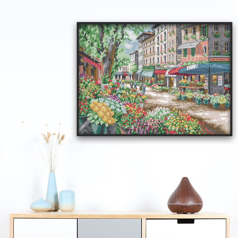 Scenery Cross Stitch Kit – DIY Landscape Embroidery Art Set for Home Decor