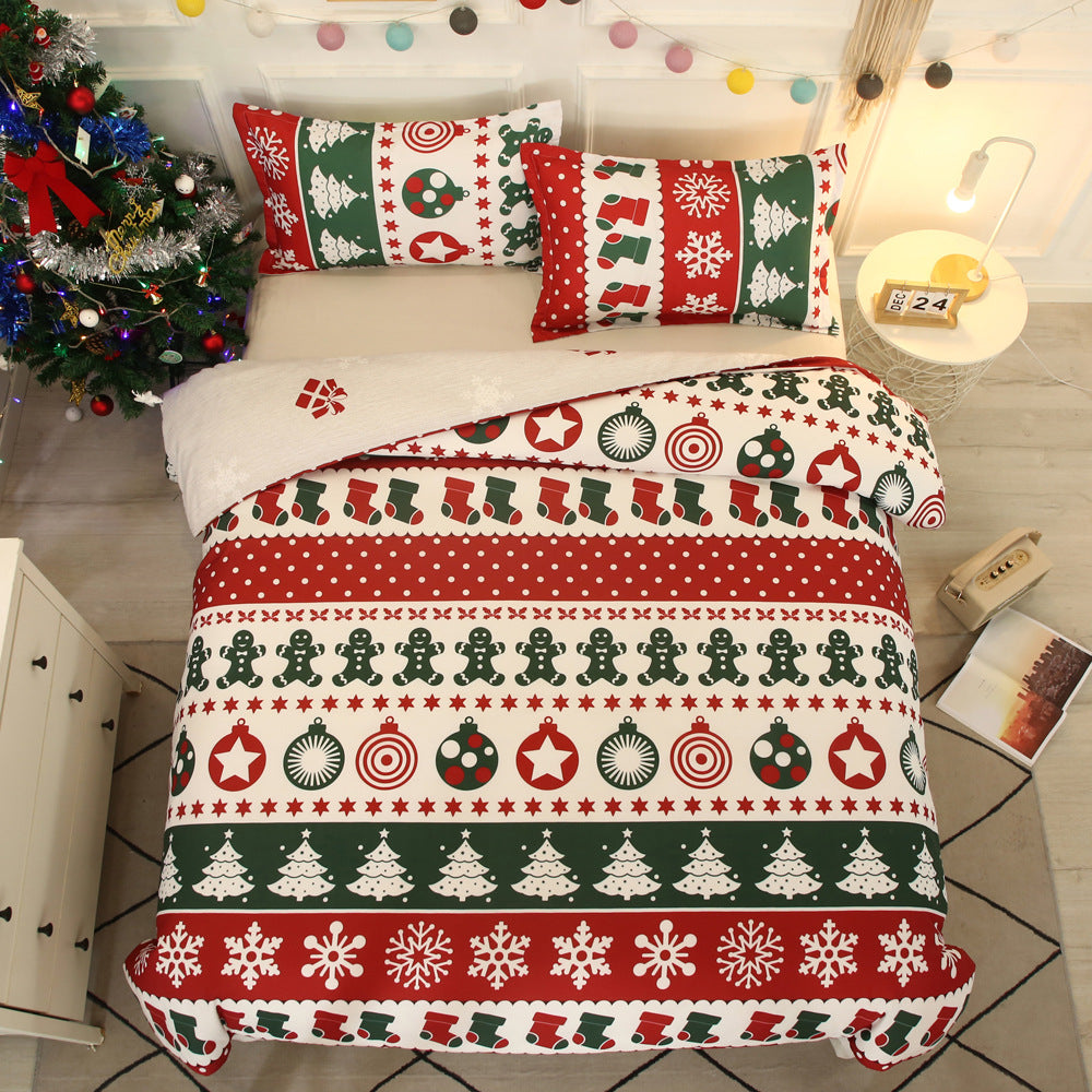 Snowflakes Bedding Set Duvet Cover Warm Winter Bed Set Soft Cozy Christmas Snowflake Bedroom Decor