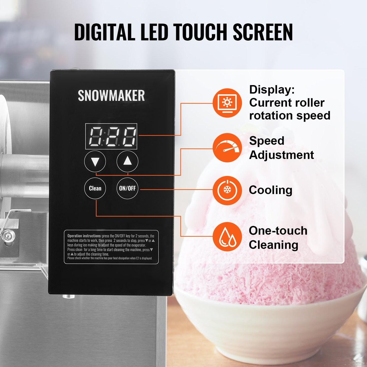 Commercial Snowflake Ice Machine 375LBS/24H Stainless Steel Ice Maker for Restaurant and Food Service Use