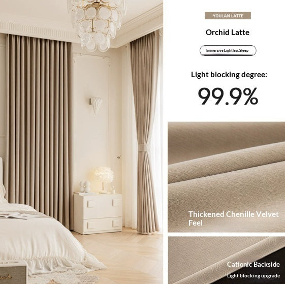 Master Blinds Chenille Curtains French Style Luxury Thick Blackout Drapes for Modern Home Decor
