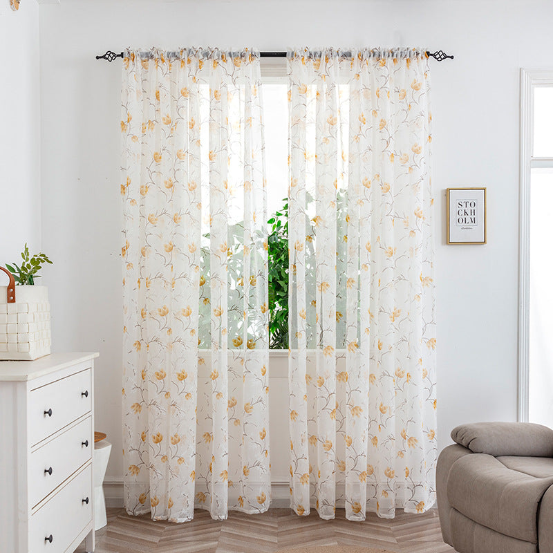 Mesh Bedroom Curtains Light Transmission Decorative Sheer Window Drapes for Home Decor