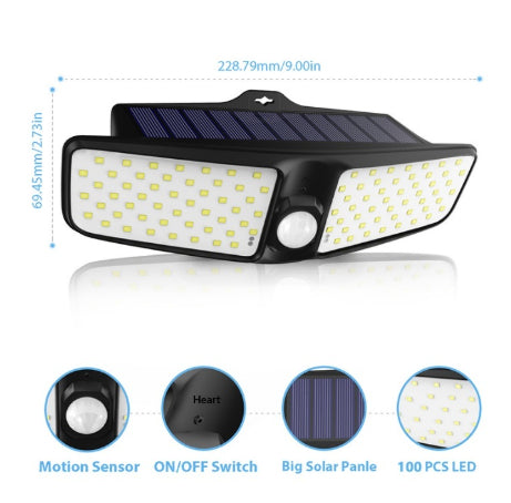 Outdoor Solar Light Decoration Smart Waterproof LED Garden Pathway Wall Landscape Lighting