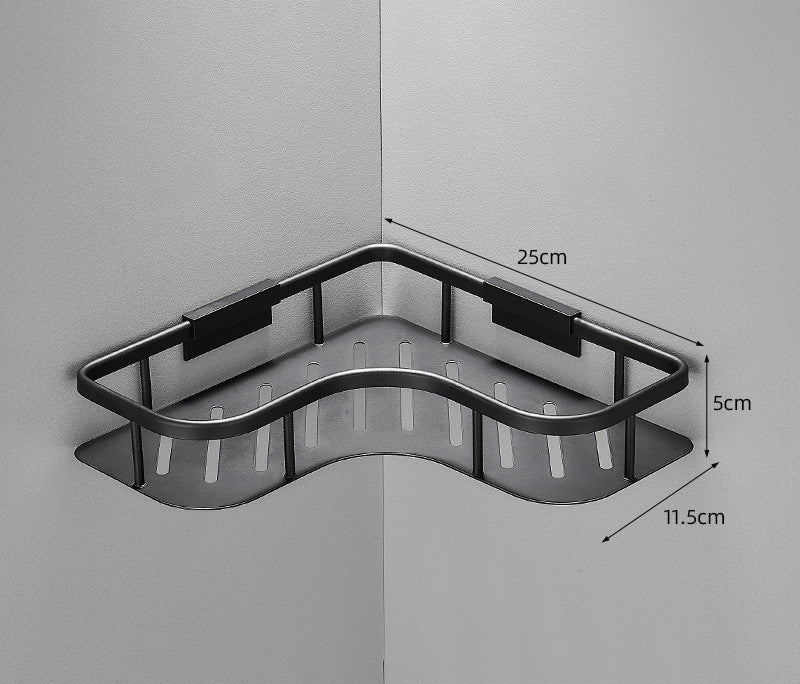 Triangle Bathroom Corner Shelf – Aluminum No-Drill Space-Saving Toilet Storage Rack