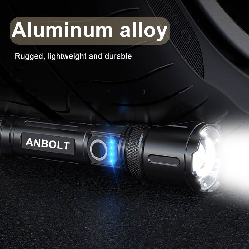 Super Bright USB-C Rechargeable LED Flashlight Zoom Long Range Waterproof High Power Torch Light