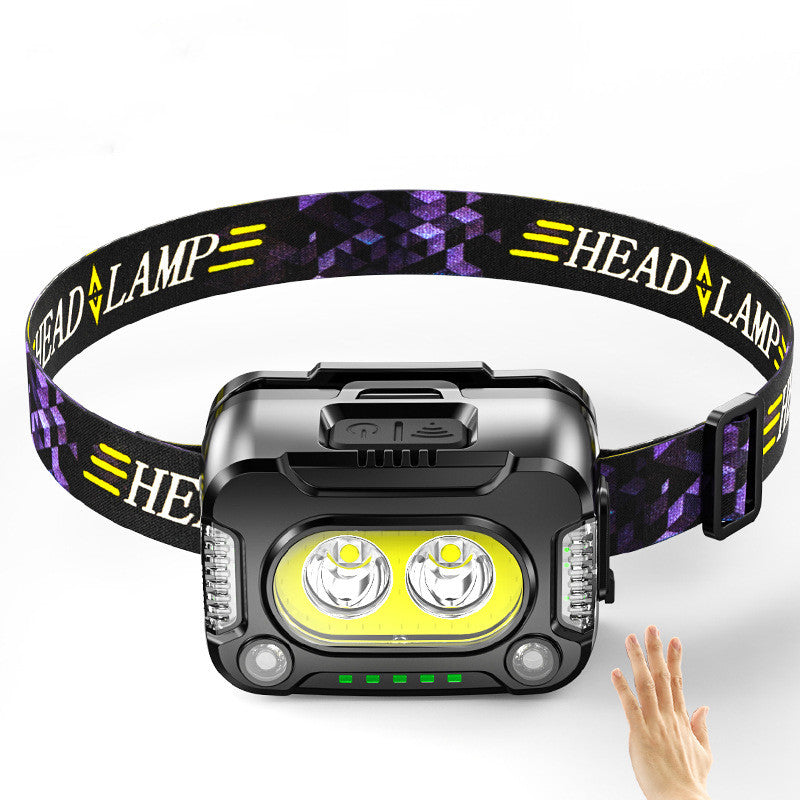 New COB Strong Light Sensing Headlamp Night Running Fishing Floodlight LED Headwear Outdoor Lamp