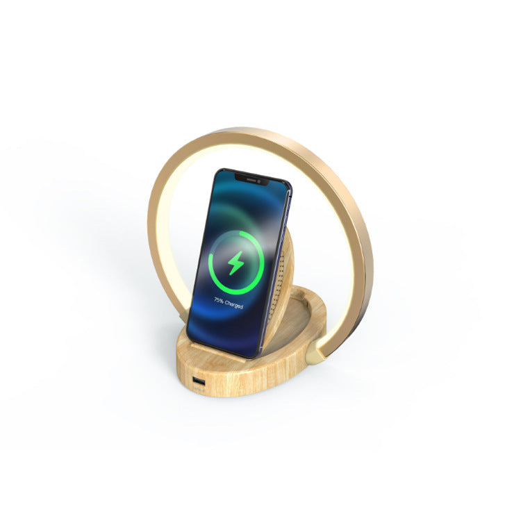 Night Light Lamp Bluetooth Speaker 10W Wireless Charger Table Lamp USB Charging Phone Holder with Dynamic Color LED