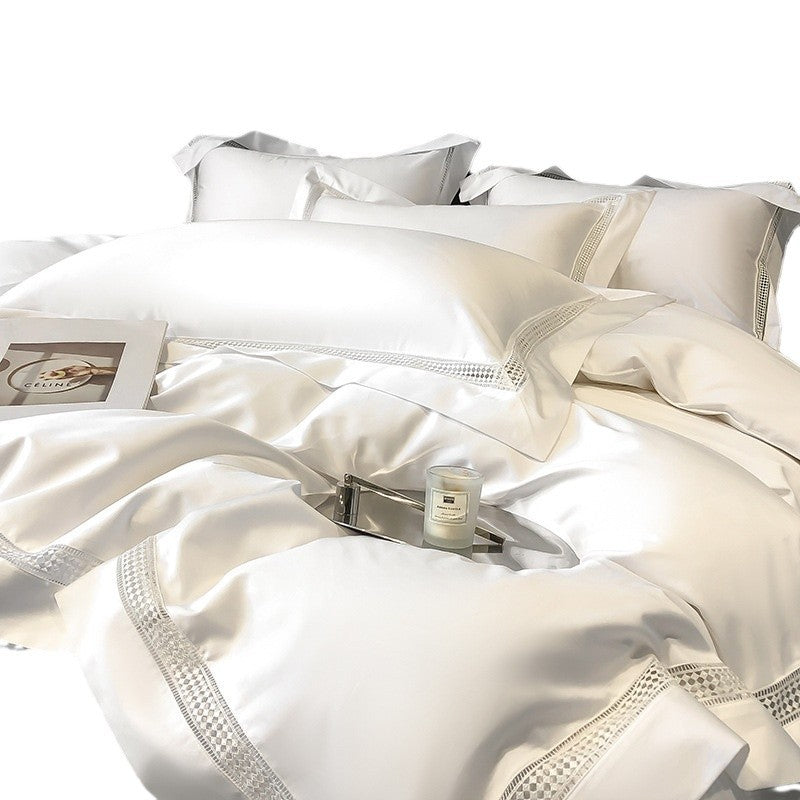 Long Staple Cotton Bedding Set Fitted Sheet Duvet Cover Four Piece Soft Luxury Bed Linen Set for Bedroom