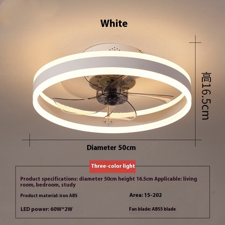 Invisible LED Ceiling Fan Light Bedroom Living Room Modern Ceiling Lamp With Fan