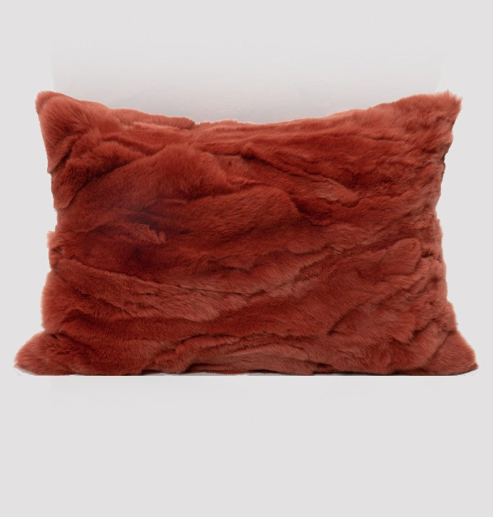 Modern Luxury Rust Red Crystal Cushion Cover Decorative Sofa Pillow for Living Room Home Decor