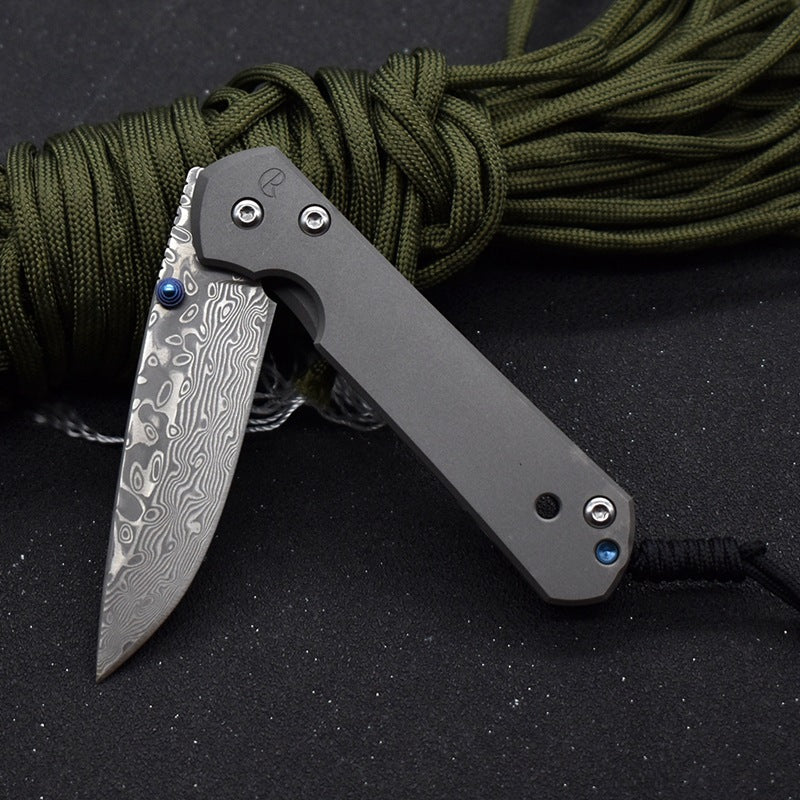 ashion Damascus Steel Folding Knife – Stylish Krriff Pocket Knife for Outdoor Use