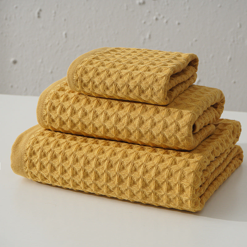 Pure Cotton Honeycomb 32 Bath Towels Soft Absorbent Quick Dry Bathroom Towels for Home Hotel Use