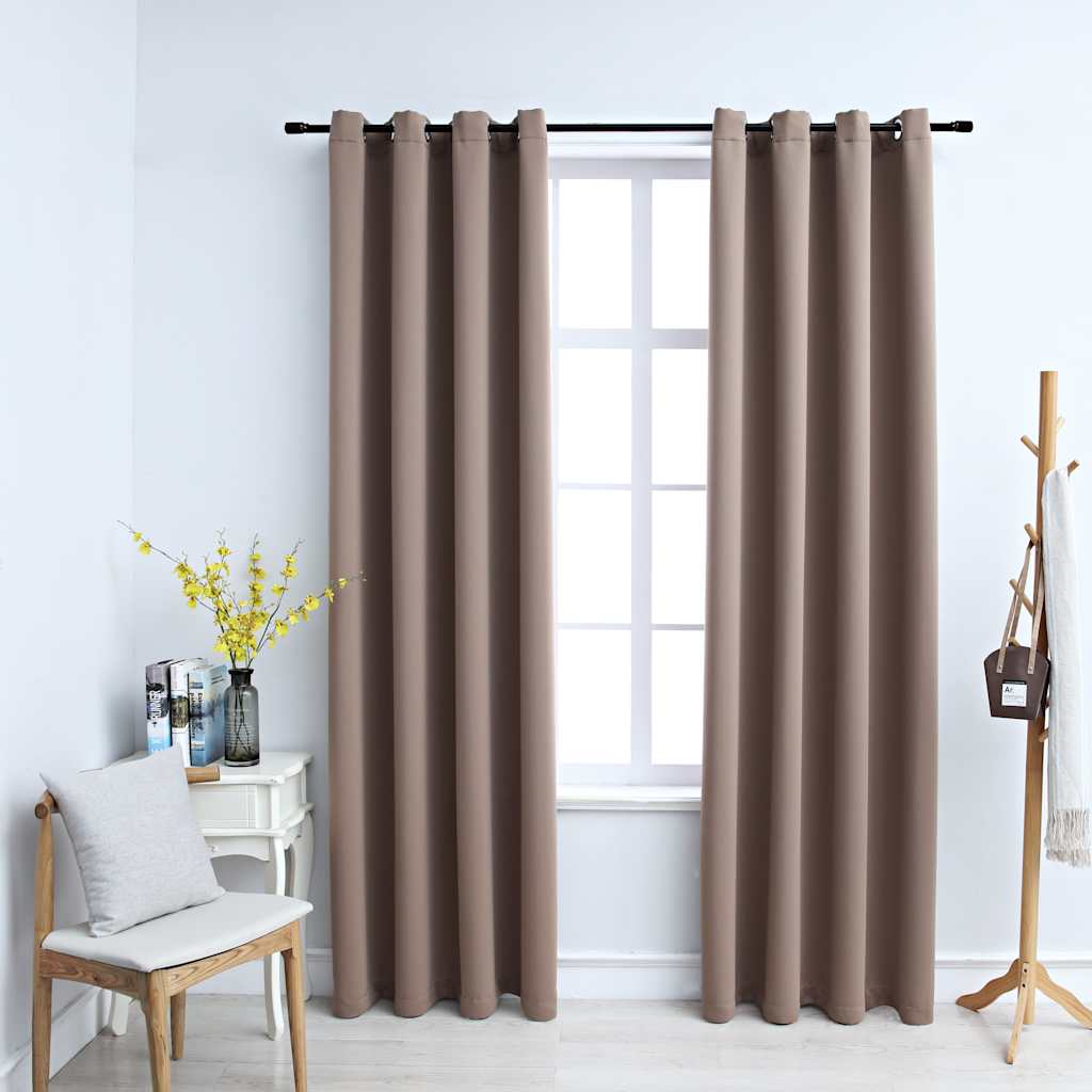 Blackout Curtains with Metal Eyelets – 2-Piece Room Darkening Window Drapes