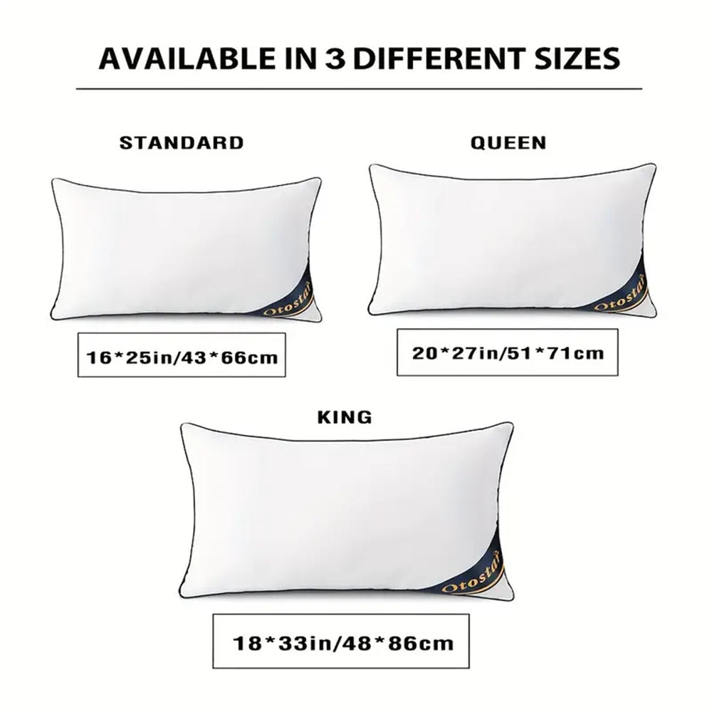 Blue Bed Pillows 2 Pack Soft Comfortable Sleeping Pillows Bedroom Home Bedding Set