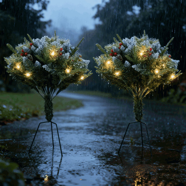 Lifelike Artificial Christmas Tree – 50 LED Warm Lights, 8 Modes, Timer & IP44 Waterproof (Indoor & Outdoor Decor)