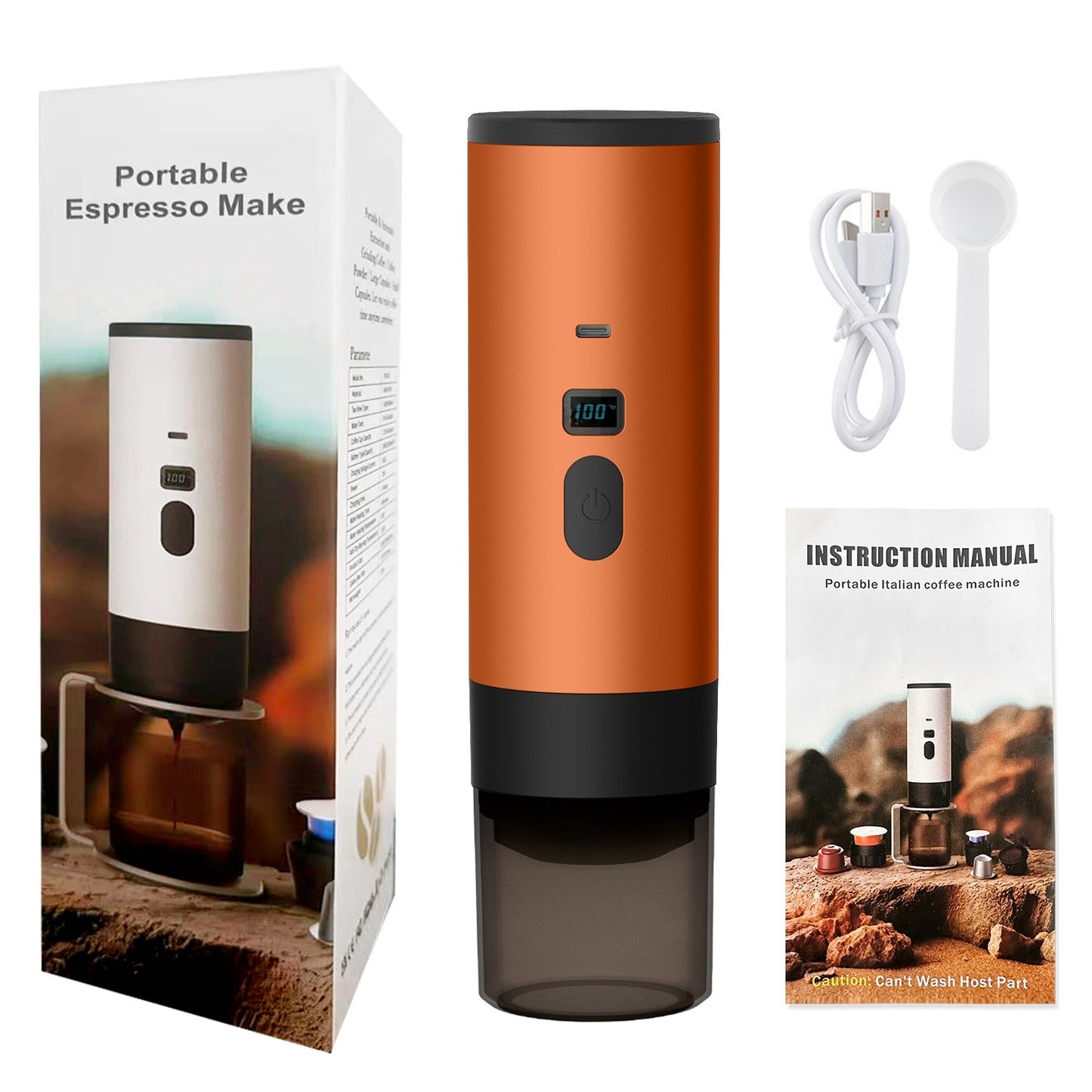 Portable Capsule Coffee Machine – Automatic Wireless Heating Espresso Maker for Travel