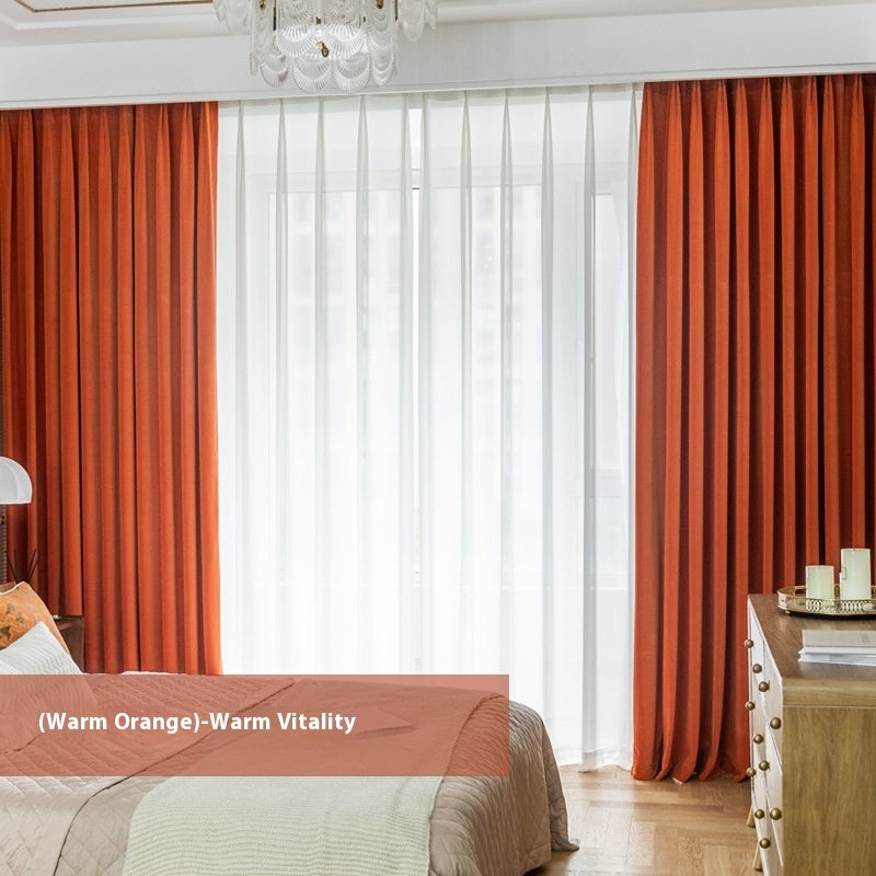 Full Shading Australian Wool Plush Velvet Curtain Insulated Non Inverted Finished Window Drapes for Home Decor