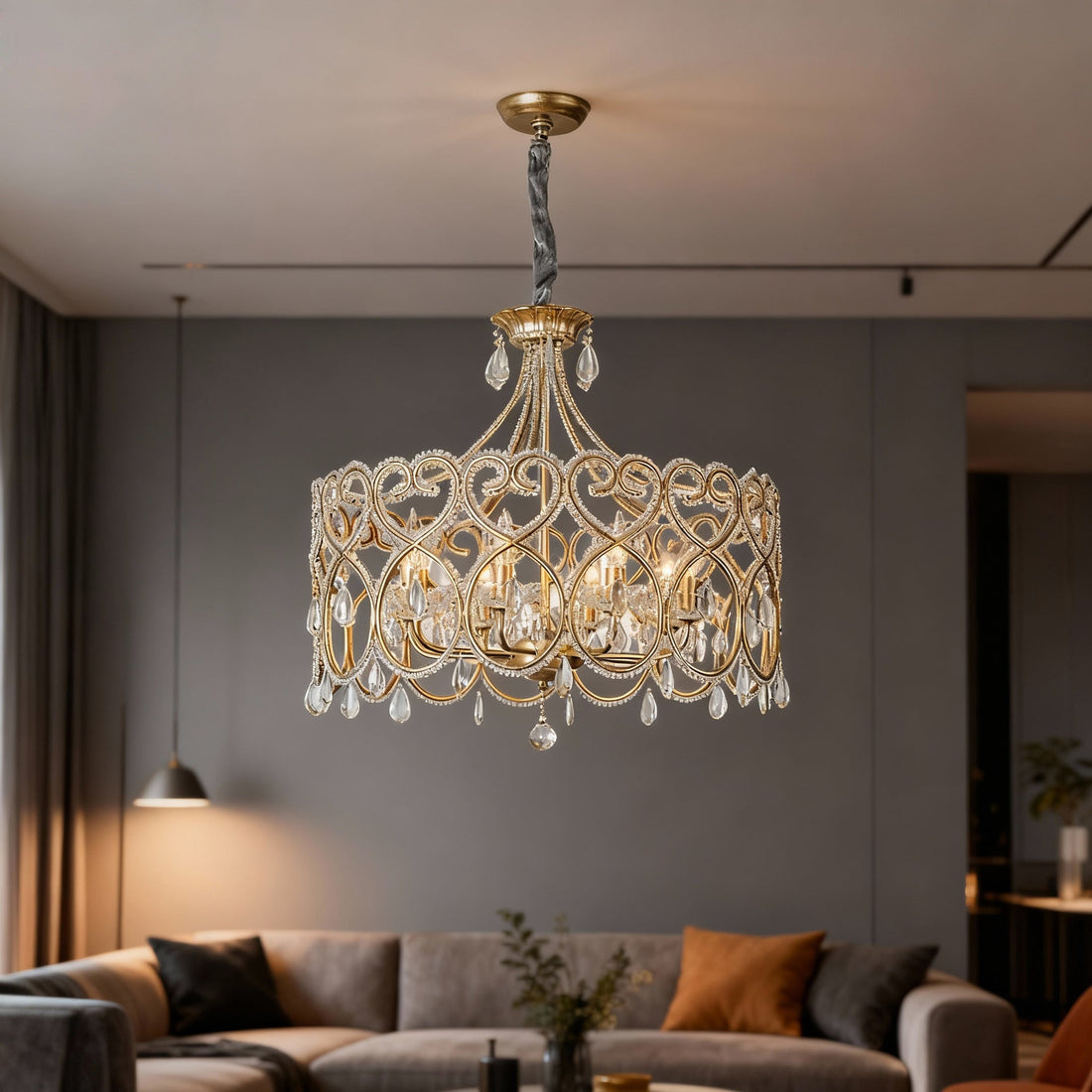 How to Decorate Your Living Room with an Aged Crystal Chandelier French Luxury Home Lighting Guide