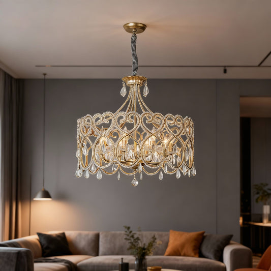 How to Decorate Your Living Room with an Aged Crystal Chandelier French Luxury Home Lighting Guide