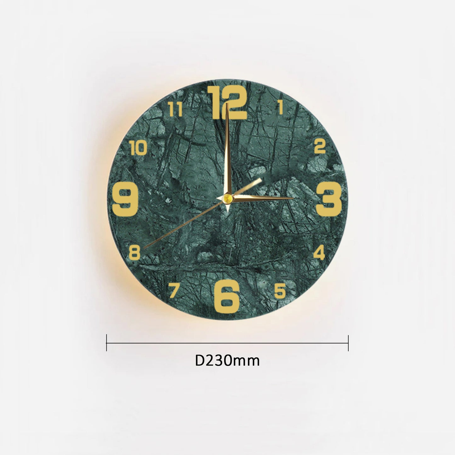 Round Clock Wall Lamp Yellow Cave Stone Design Modern Decorative Bedroom Living Room Light
