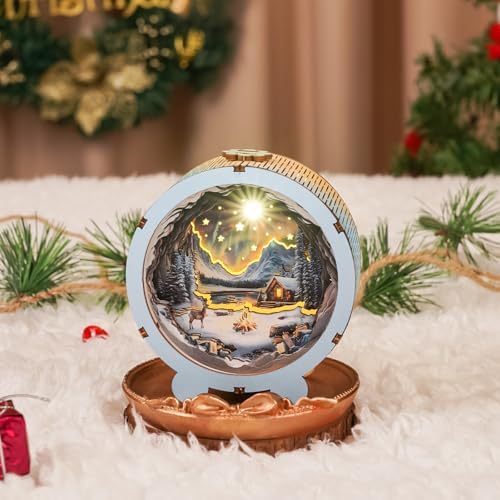 Wooden Puzzle Creative Atmosphere Small Night Lamp Warm LED Decorative Bedside Light for Home Decor