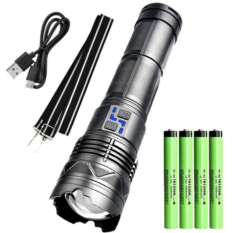 High Power White Laser Flashlight Outdoor Long Range LED Torch for Camping and Emergency Use