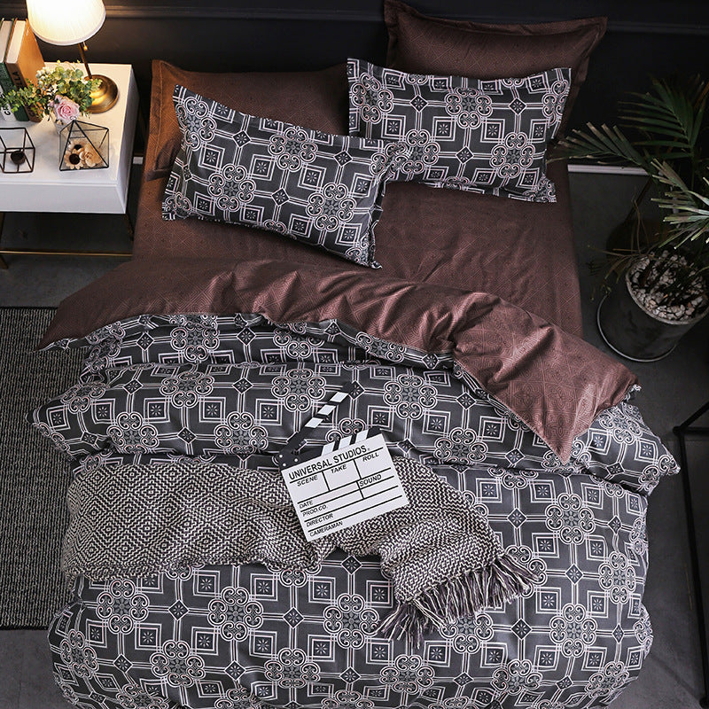 3-Piece Bedding Set Duvet Cover Quilt with 2 Pillowcases 50x70cm Soft Comfortable Bed Set