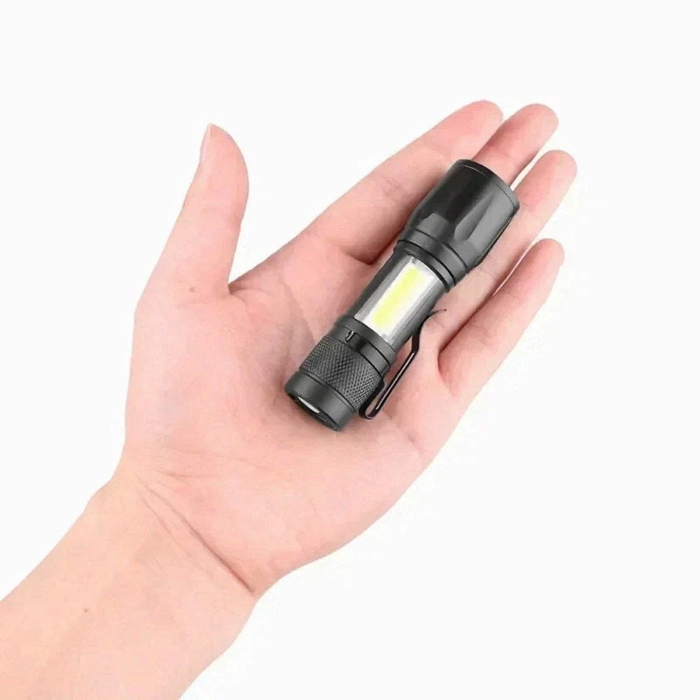 LED Telescopic Pen Flashlight – USB Rechargeable Mini Torch for Camping & Work