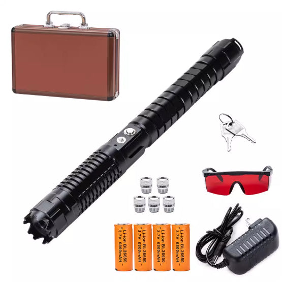 High Power Blue Laser Flashlight Outdoor Long Distance Illumination LED Torch for Camping and Emergency Use
