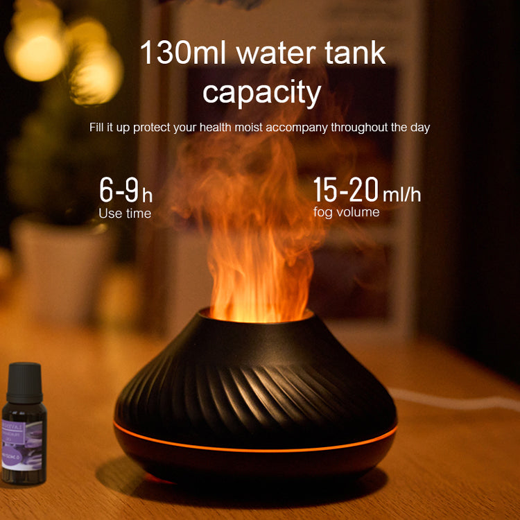 RGB Flame Aroma Diffuser 130ml – 3D Colorful Fire Effect Ultrasonic Humidifier & Essential Oil Diffuser for Home, Bedroom & Relaxation