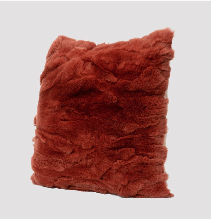 Modern Luxury Rust Red Crystal Cushion Cover Decorative Sofa Pillow for Living Room Home Decor