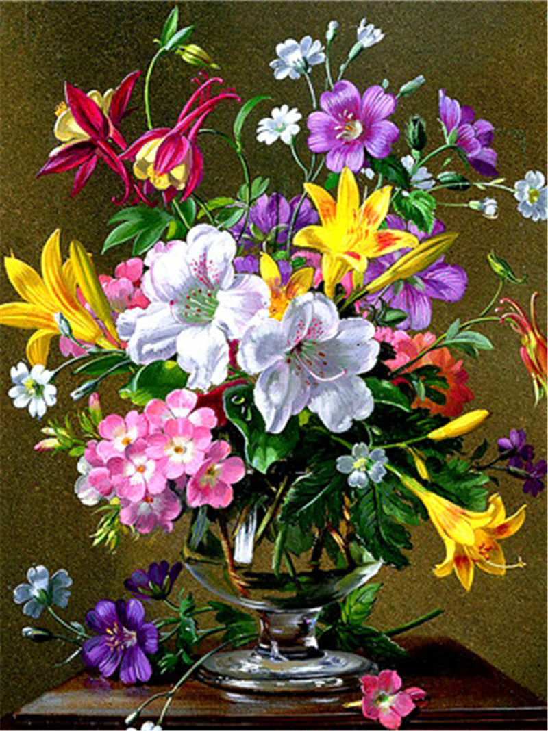 Flower Combination 5D Diamond Painting DIY Full Drill Cross Stitch Floral Wall Art Decor Kit